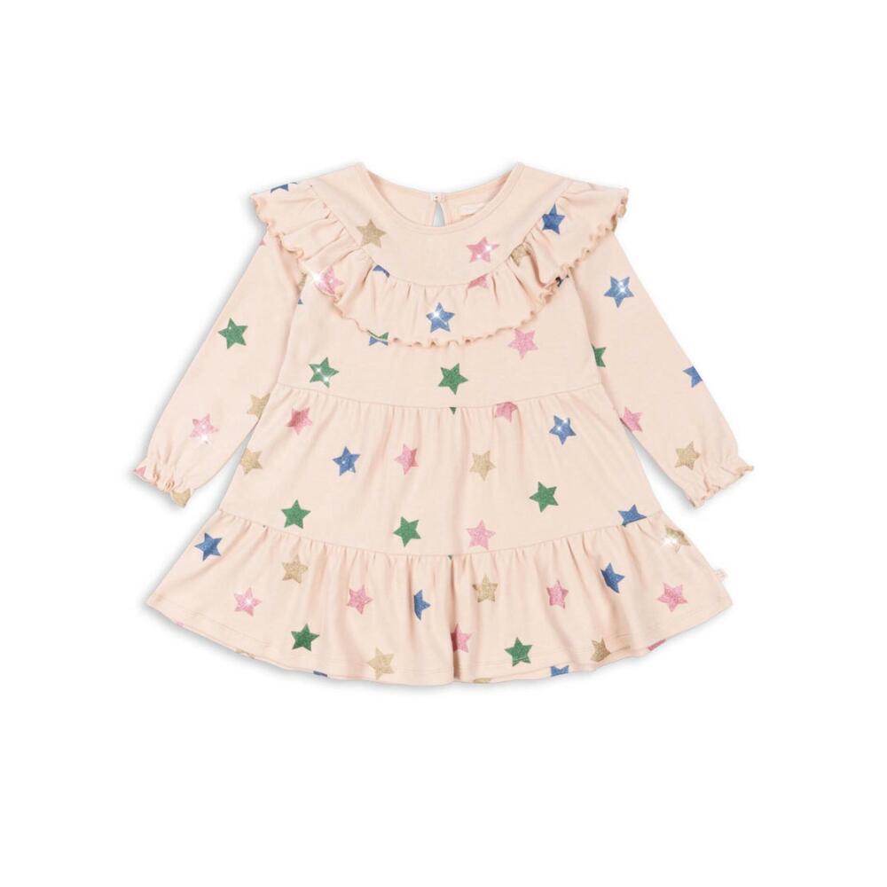 NEW KONGES SLØJD girl's malli glitter dress in pink